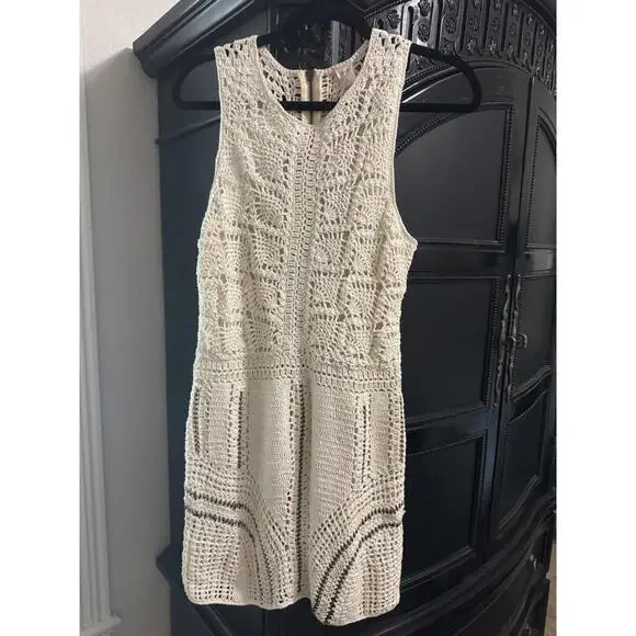 Flook Alora for Free People crochet mini dress with beaded detail - Picture 2 of 8